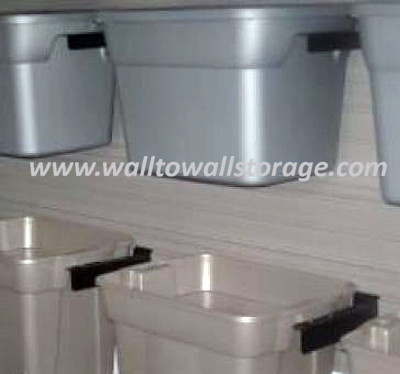 Adjustable Tote-Recycle-Storage Bin Brackets for Slatwall ? One Pair